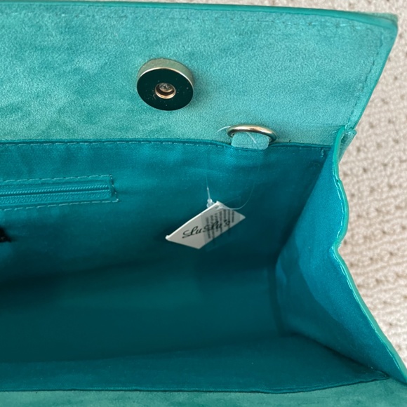 Beautiful turquoise chain purse or can be worn as a Clutch, NWT - Picture 5 of 8